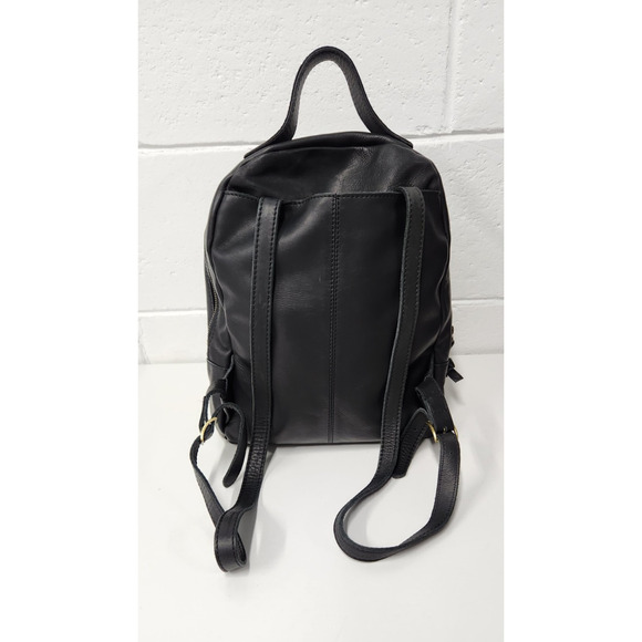 Margot 100% Genuine Leather Black Backpack, Zipper Closure, Various Compartments main image 5